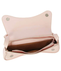 Blush Pink Leatherette Curved Silhouette Bag