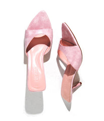 Blush Pink Suede Kitten Heels