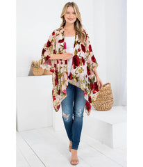 Blush Rose Print Kimono