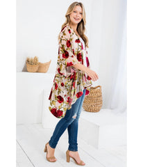Blush Rose Print Kimono