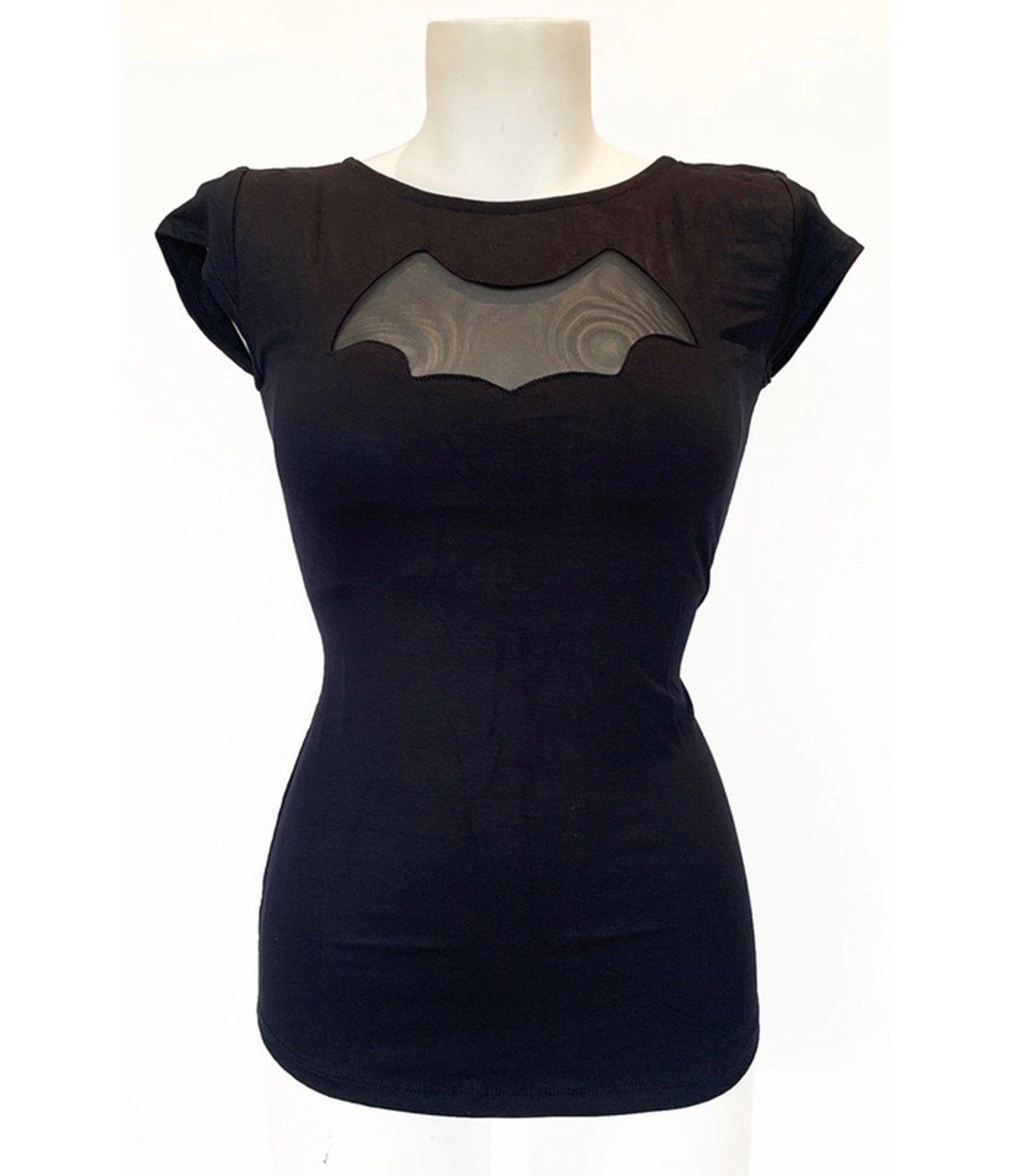 Bonsai Kitten Black Bat Cutout Top