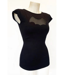 Bonsai Kitten Black Bat Cutout Top