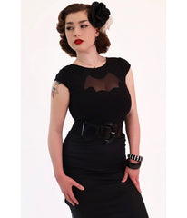 Bonsai Kitten Black Bat Cutout Top