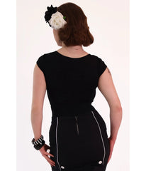 Bonsai Kitten Black Bat Cutout Top