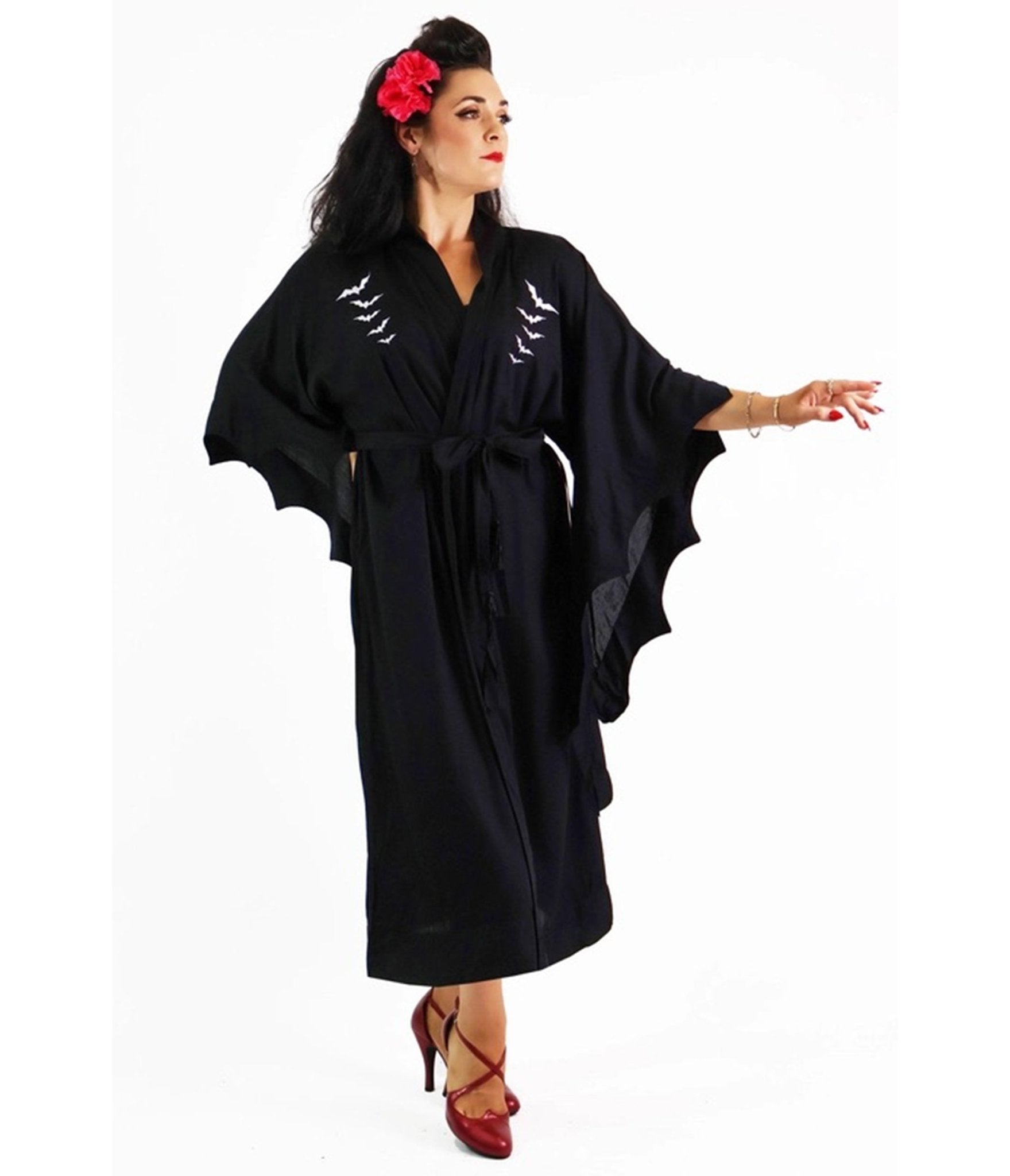 Bonsai Kitten Black Bat Kimono