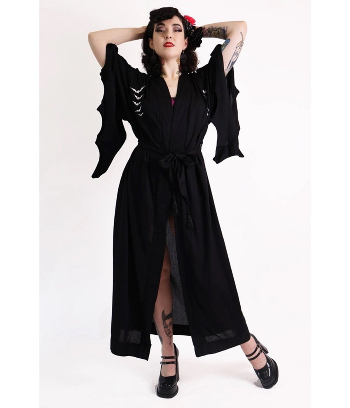 Bonsai Kitten Black Bat Kimono