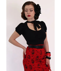 Bonsai Kitten Black Collar Bow Top