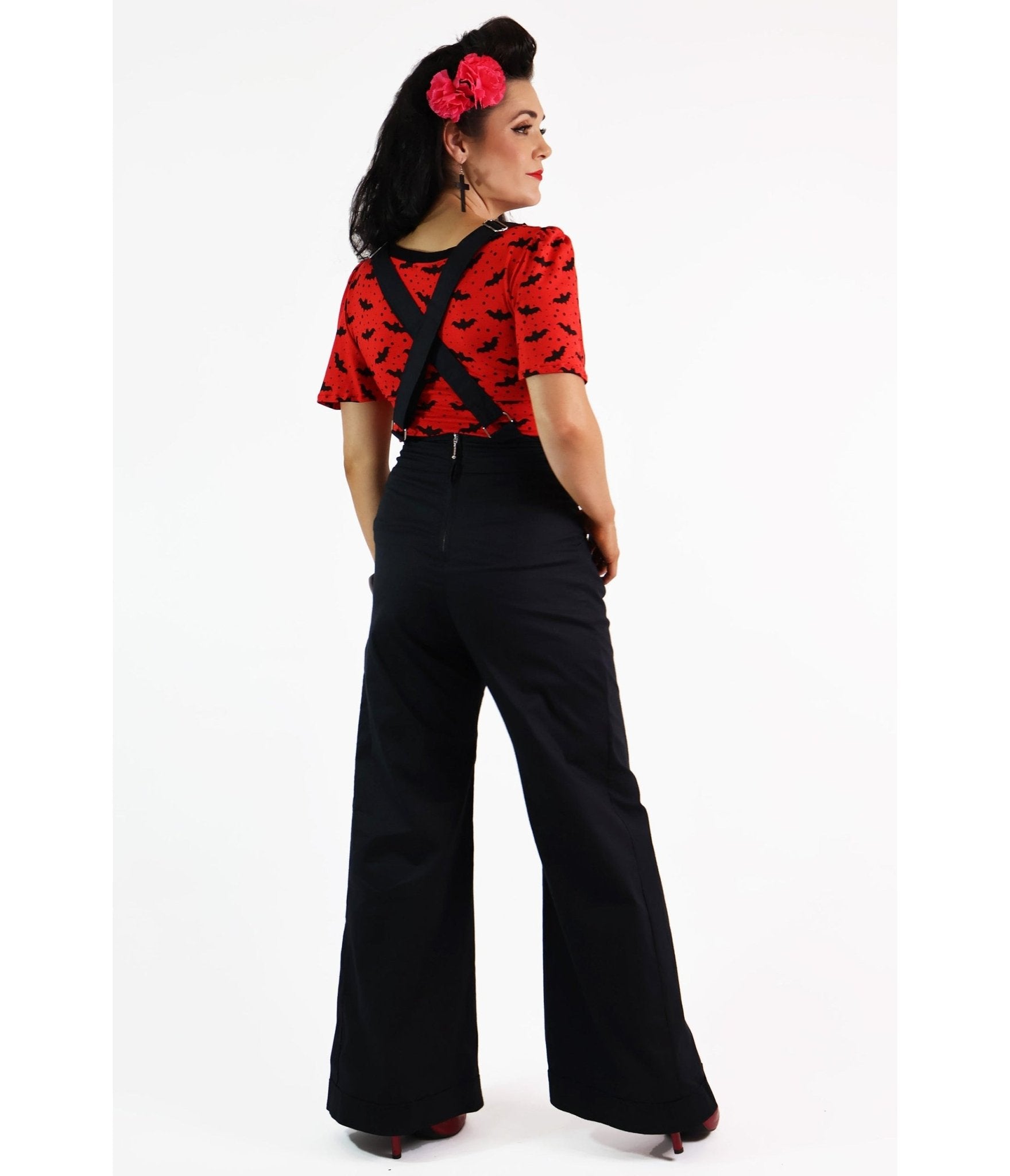 Bonsai Kitten Black Suspender Swing Pants