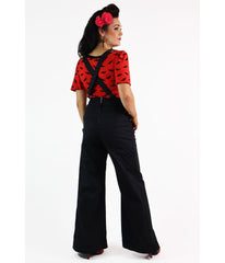 Bonsai Kitten Black Suspender Swing Pants