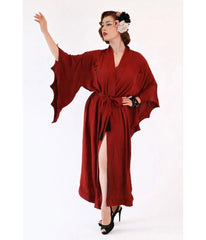 Bonsai Kitten Dark Red Bat Kimono