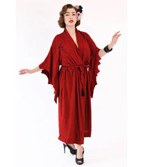 Bonsai Kitten Dark Red Bat Kimono