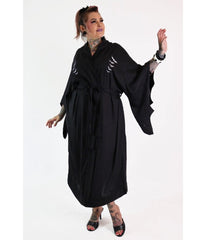 Bonsai Kitten Plus Size Black Bat Kimono
