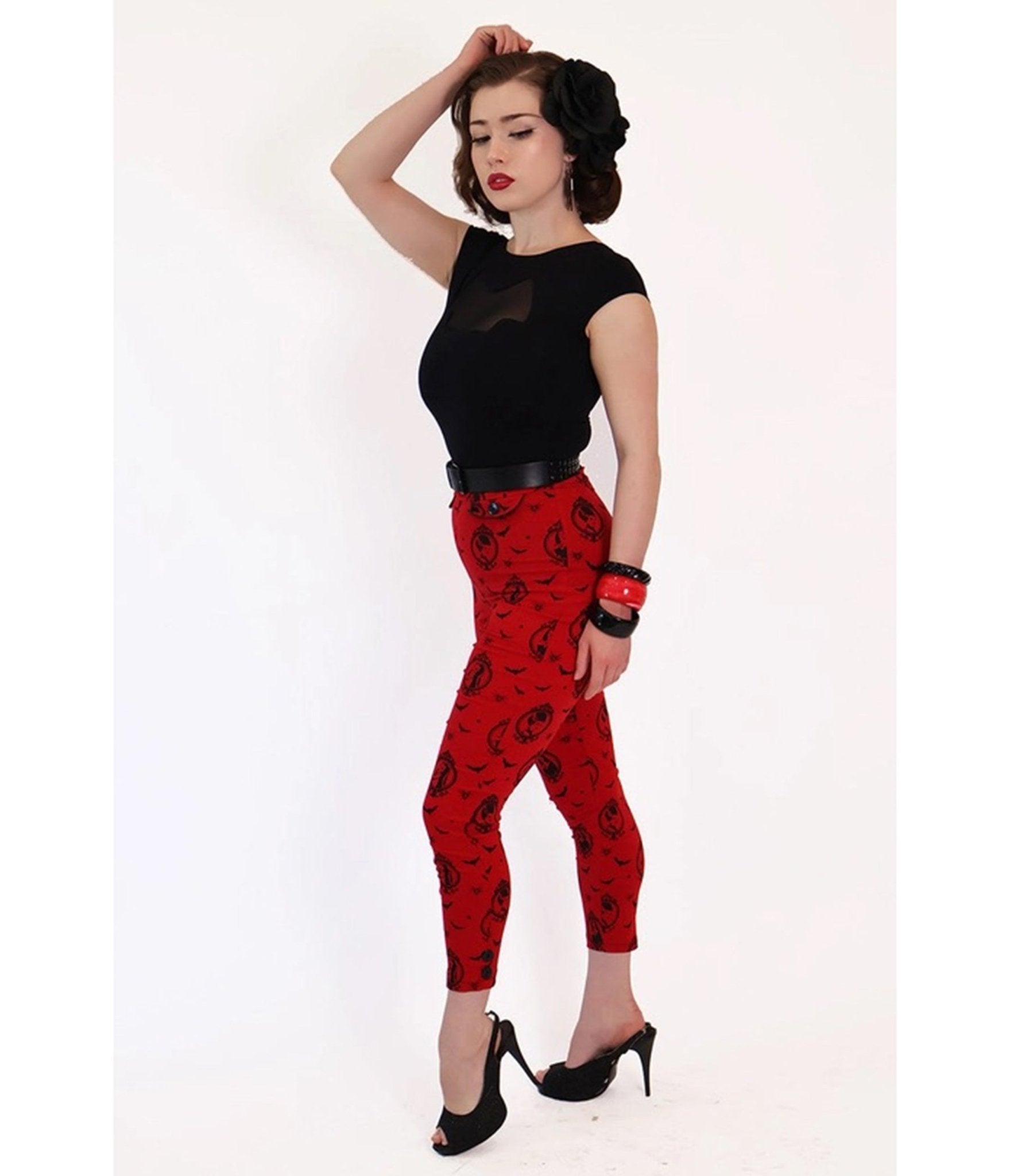 Bonsai Kitten Red Horror Queens Capri Pants