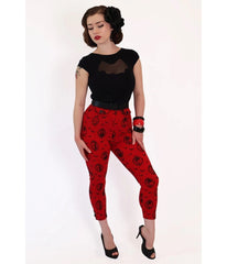 Bonsai Kitten Red Horror Queens Capri Pants