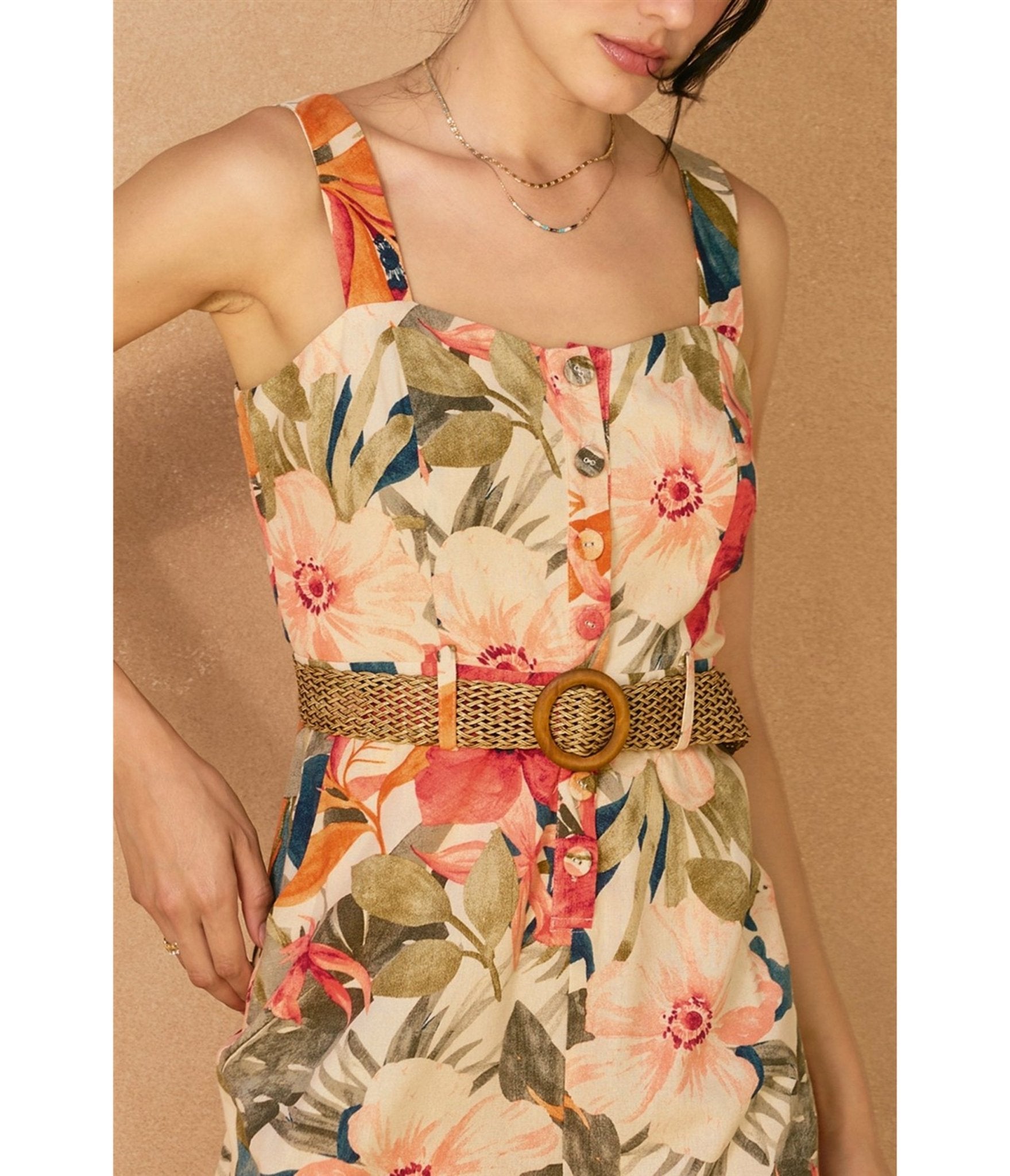 Botanic Floral Print Romper