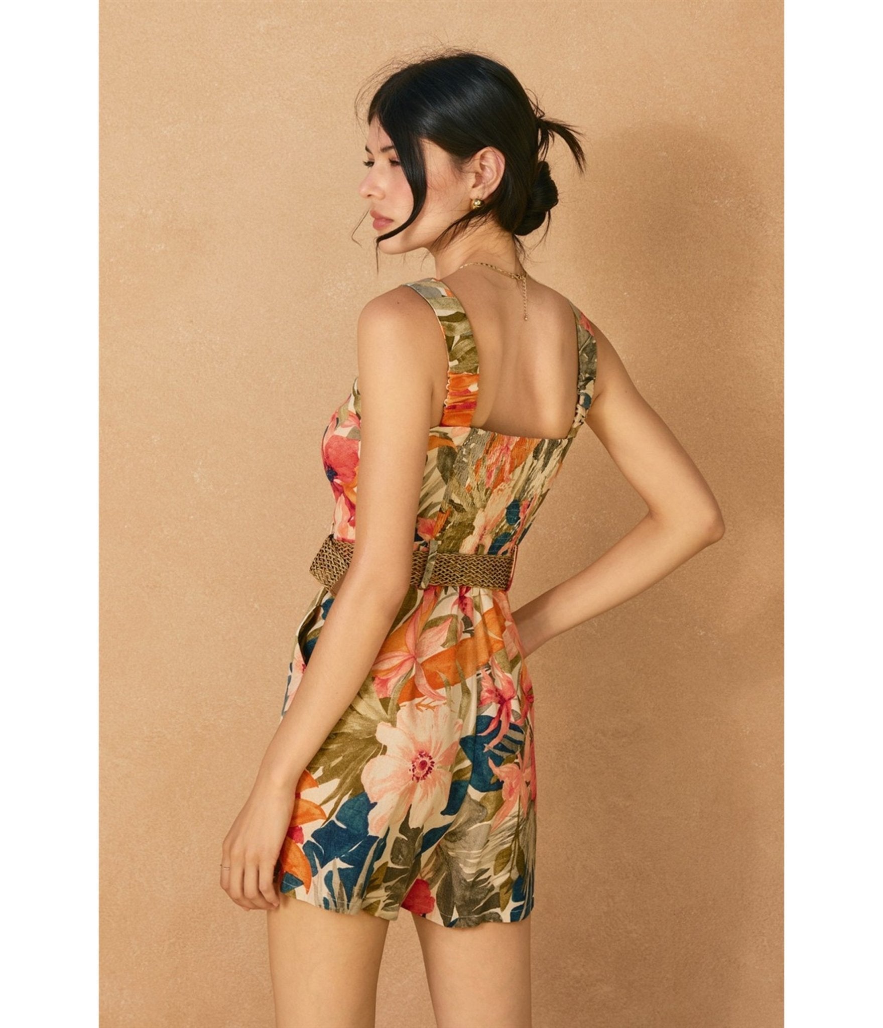 Botanic Floral Print Romper