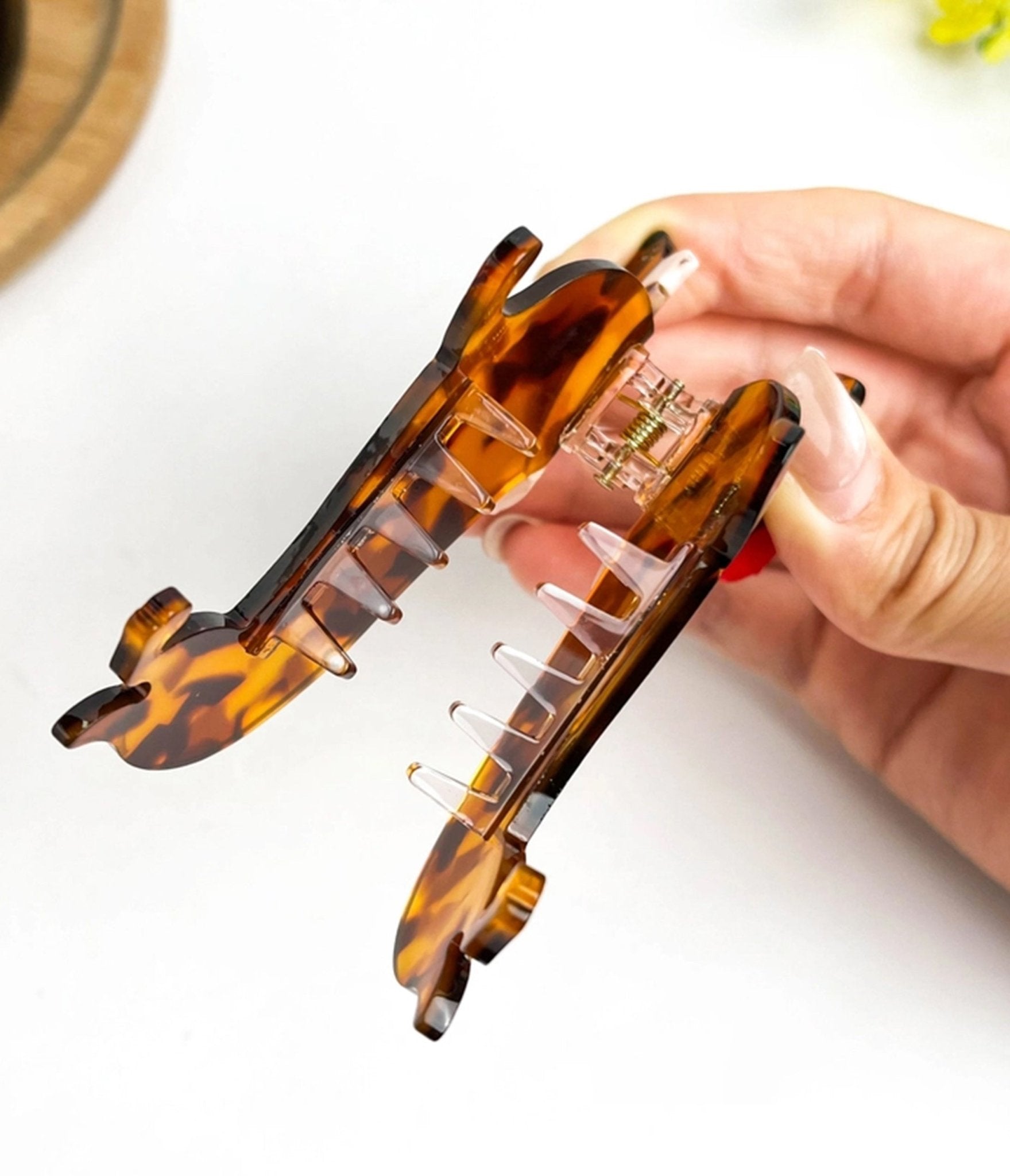 Brown Tortoiseshell Dachshund Hair Claw Clip