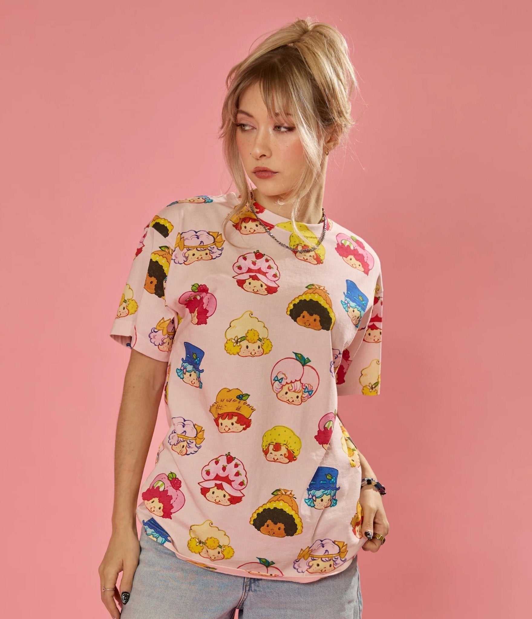 Cakeworthy Strawberry Shortcake All Over Print Unisex Graphic Tee
