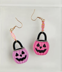 Candy in a Bucket Trick or Treat Earrings