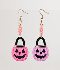 Candy in a Bucket Trick or Treat Earrings
