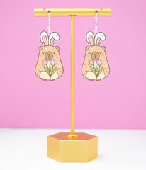 Capybara Easter Bunny Earrings