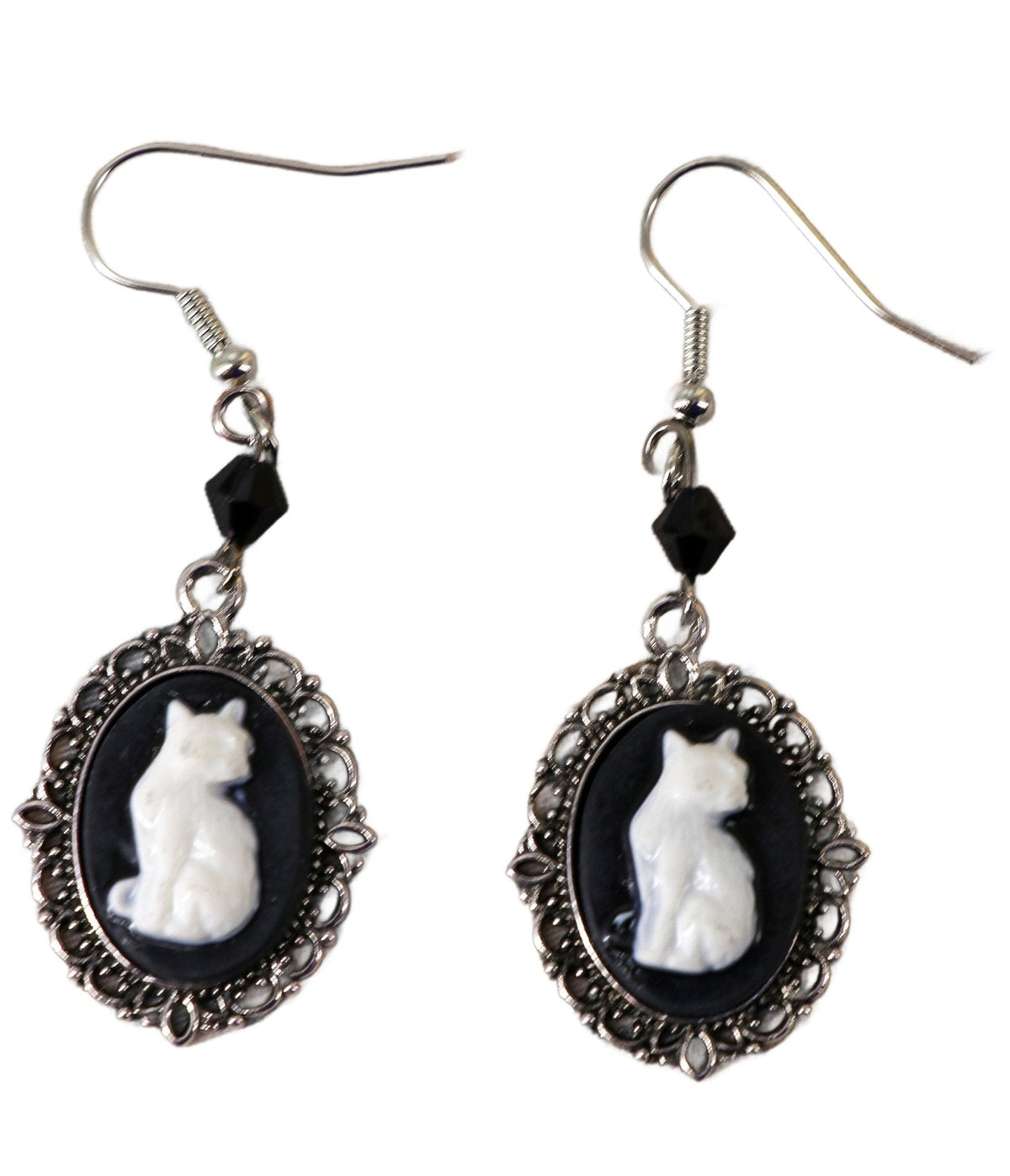Cat Cameo Earrings