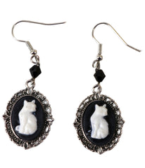 Cat Cameo Earrings