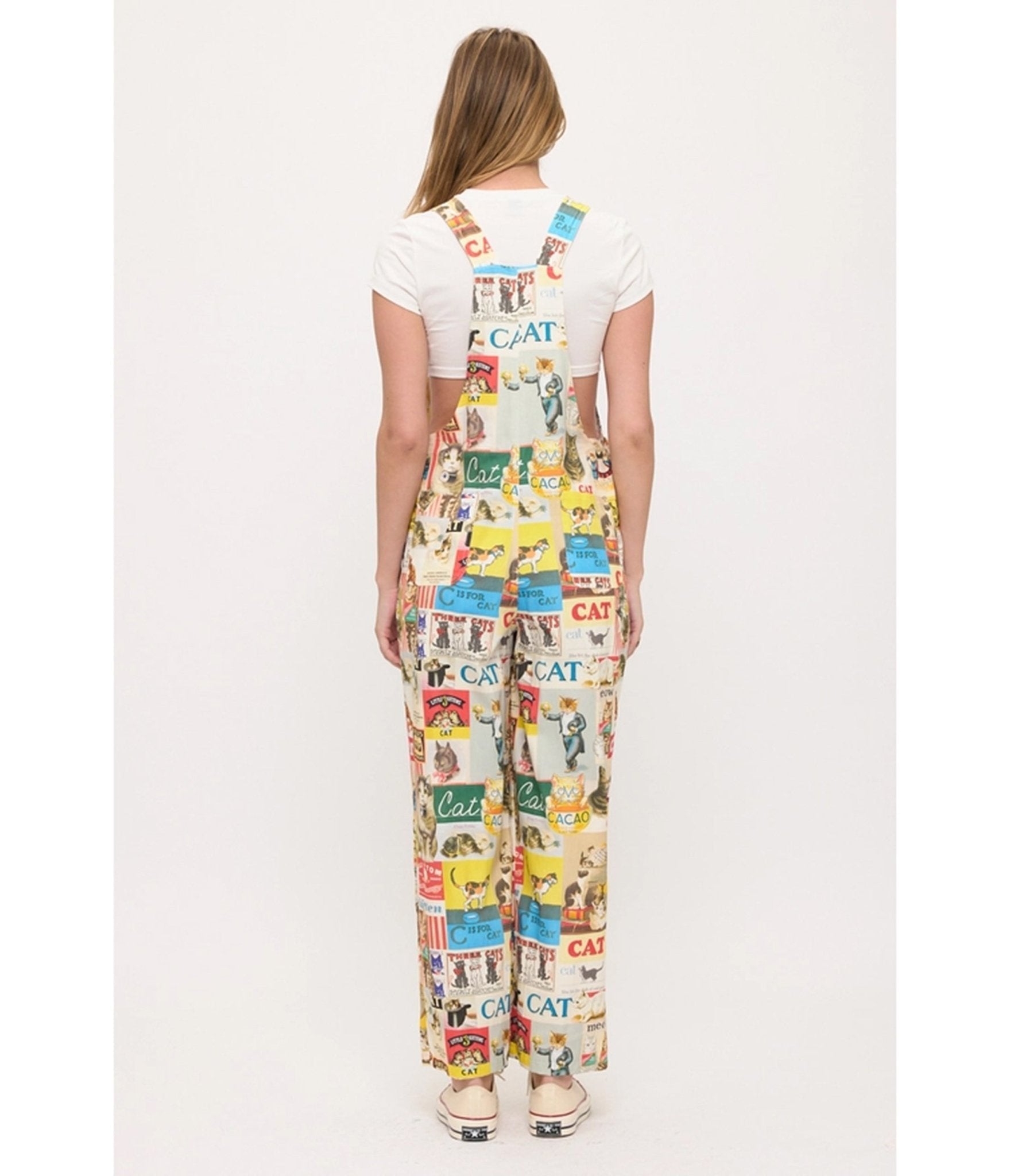 Cat Collage Printed Overalls