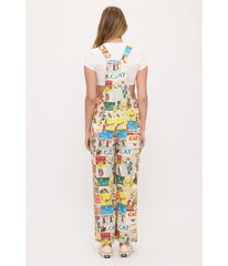 Cat Collage Printed Overalls