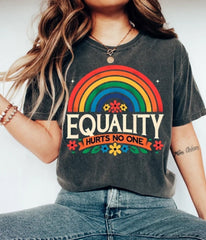 Charcoal Equality Hurts No One Rainbow Graphic Tee