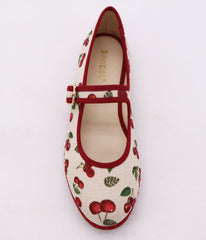 Cherry Mary Jane Flats