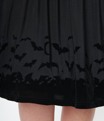 Collectif Black Mesh Bat Border Swing Dress