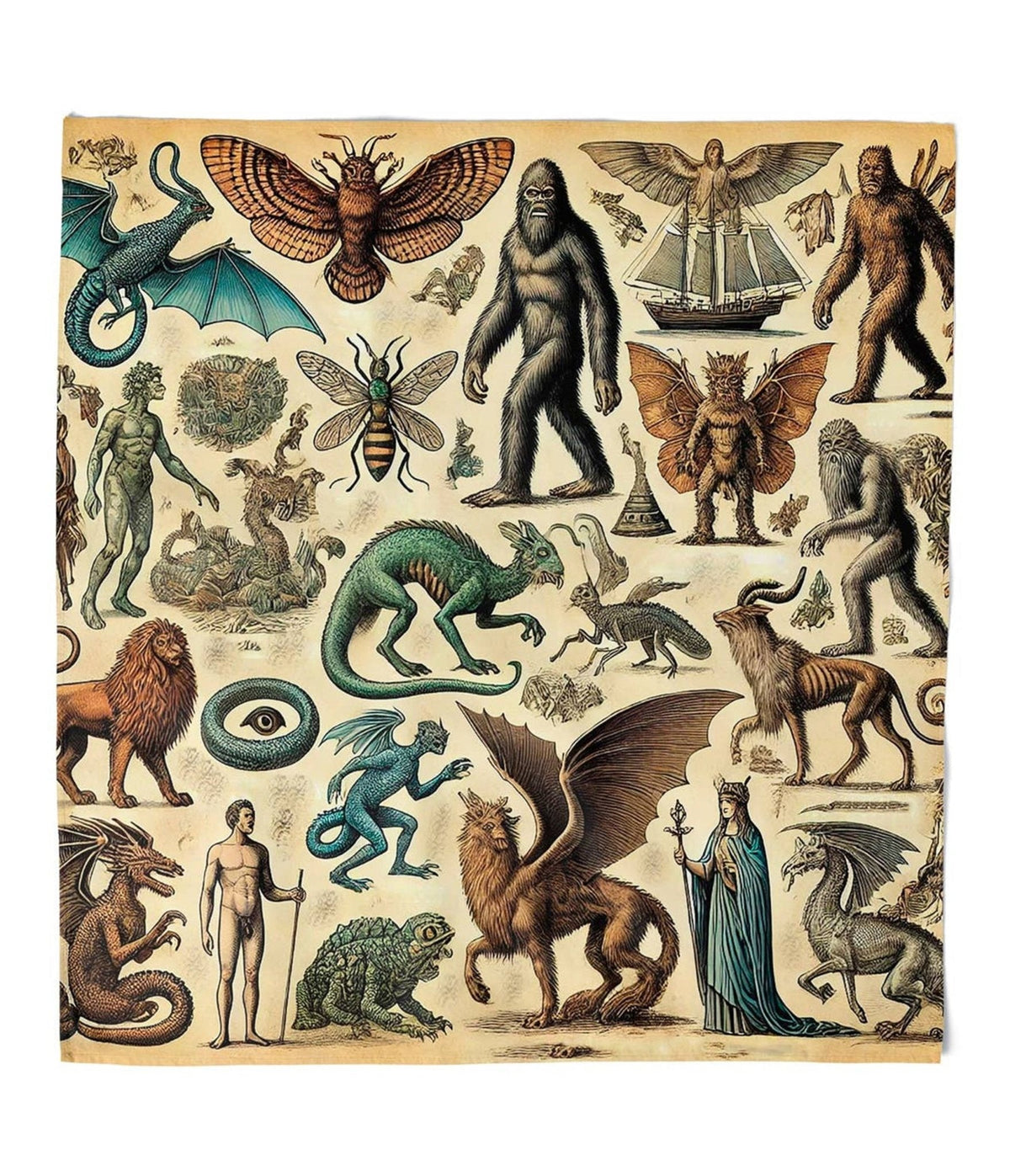 Cryptid & Mythological Creatures Hair Scarf