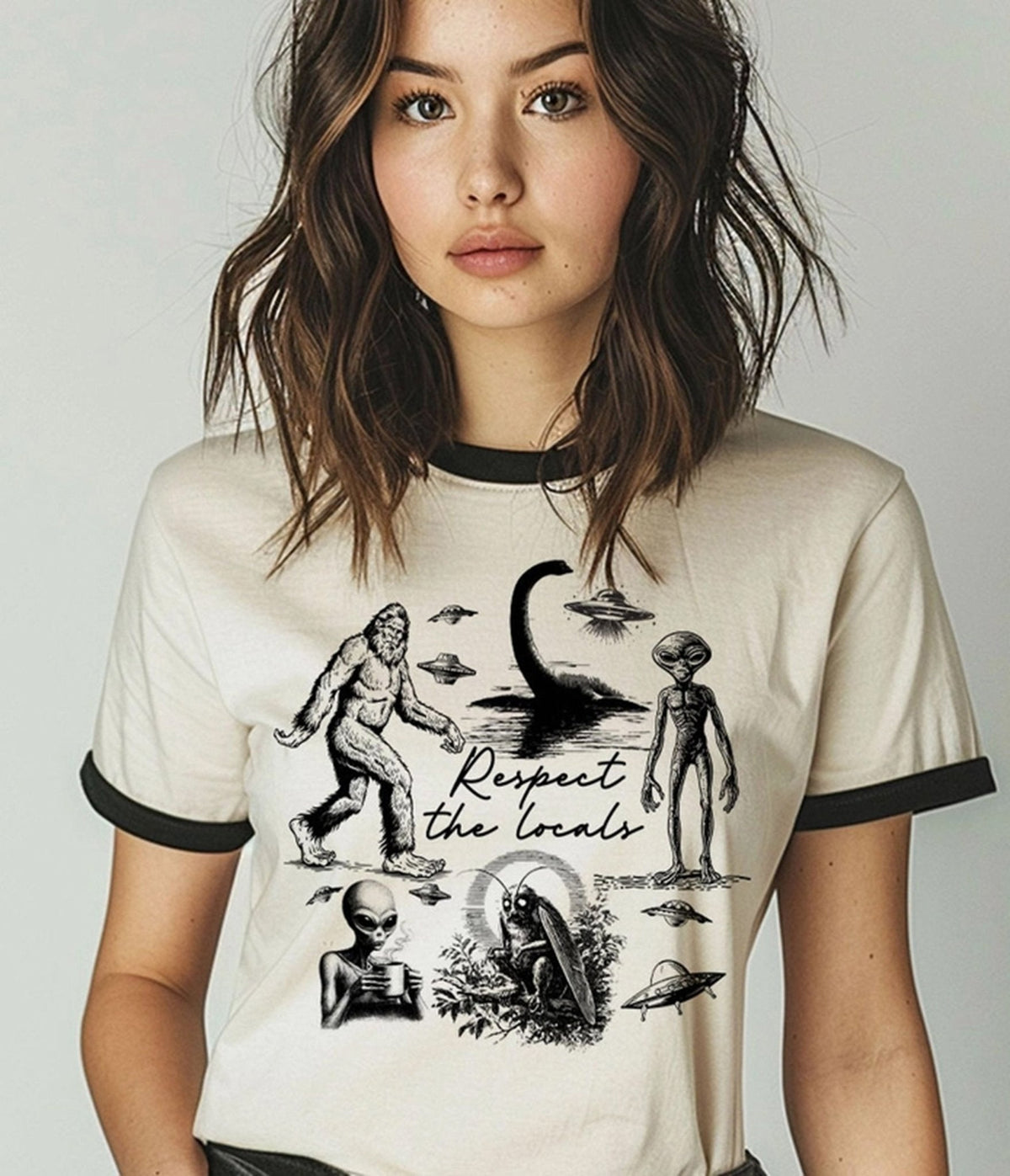 Cryptid Respect The Locals Unisex Ringer Shirt