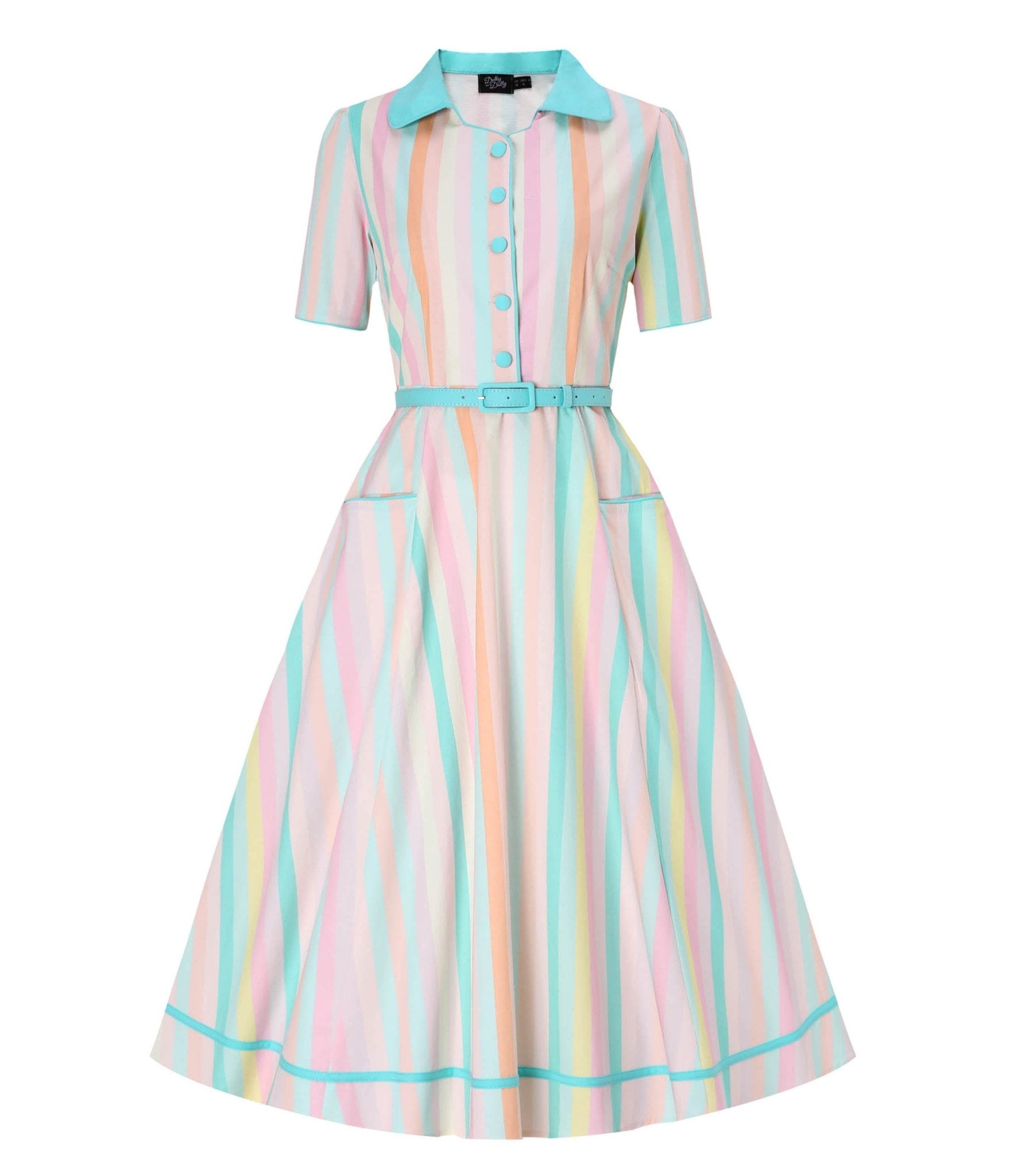 Dolly & Dotty Multicolored Striped Shirt Dress