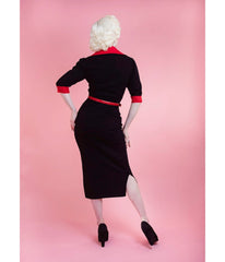 Elle Rebel Black & Red Key to My Heart Pencil Dress