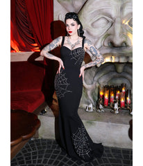 Elle Rebel Black Spiderweb Glamour Ghoul Gown