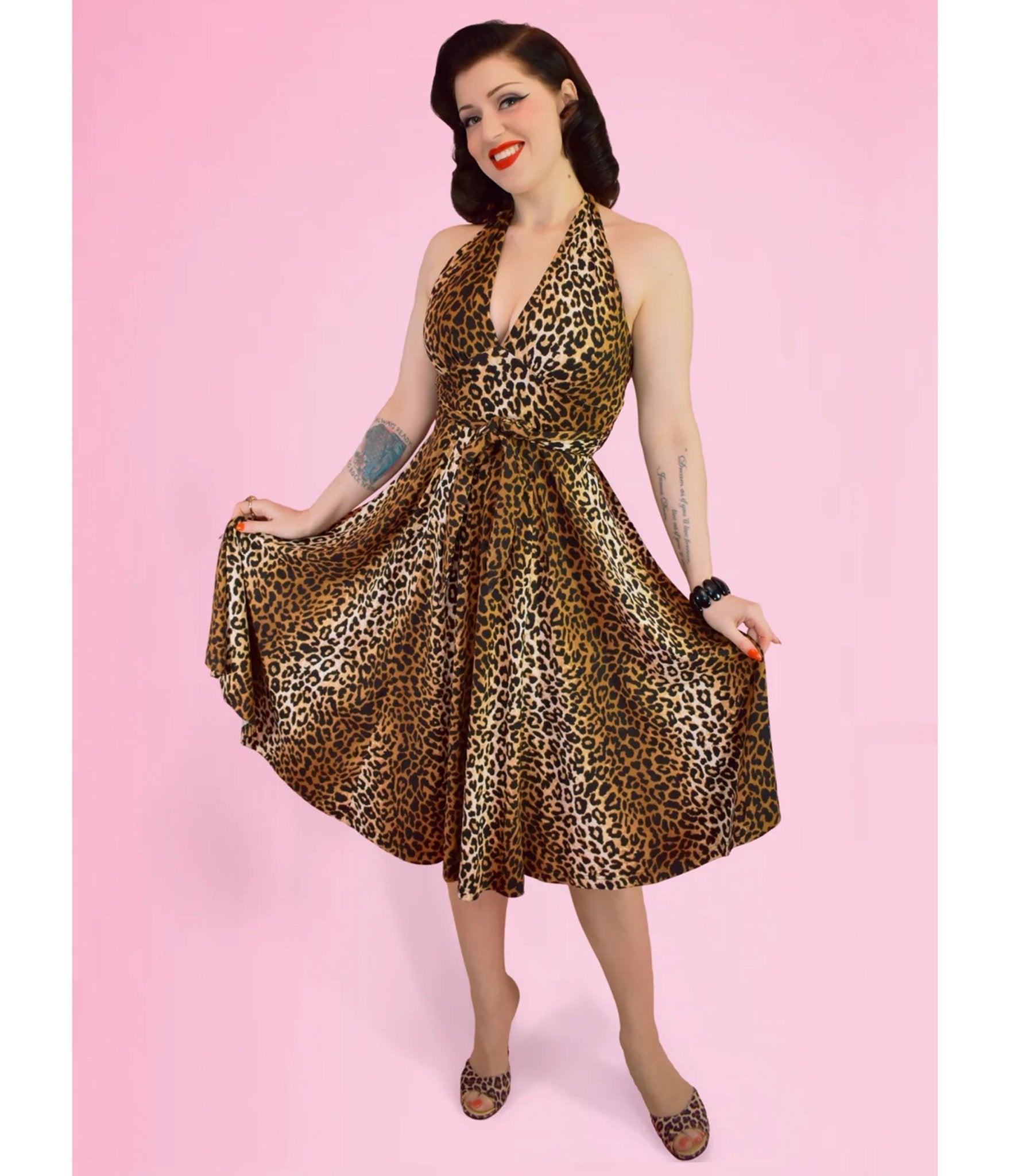Elle Rebel Leopard Orleans Swing Dress
