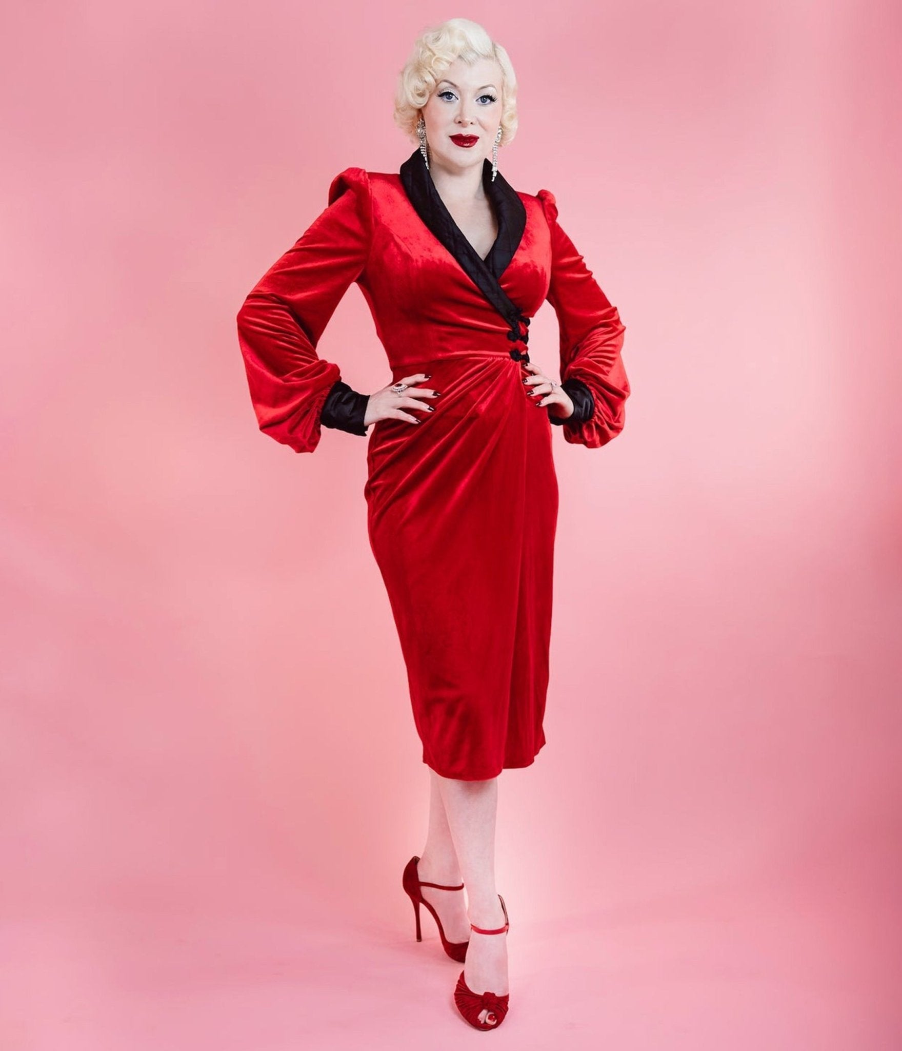 Elle Rebel Red Sinatra Smoking Jacket Dress