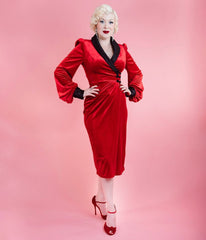 Elle Rebel Red Sinatra Smoking Jacket Dress