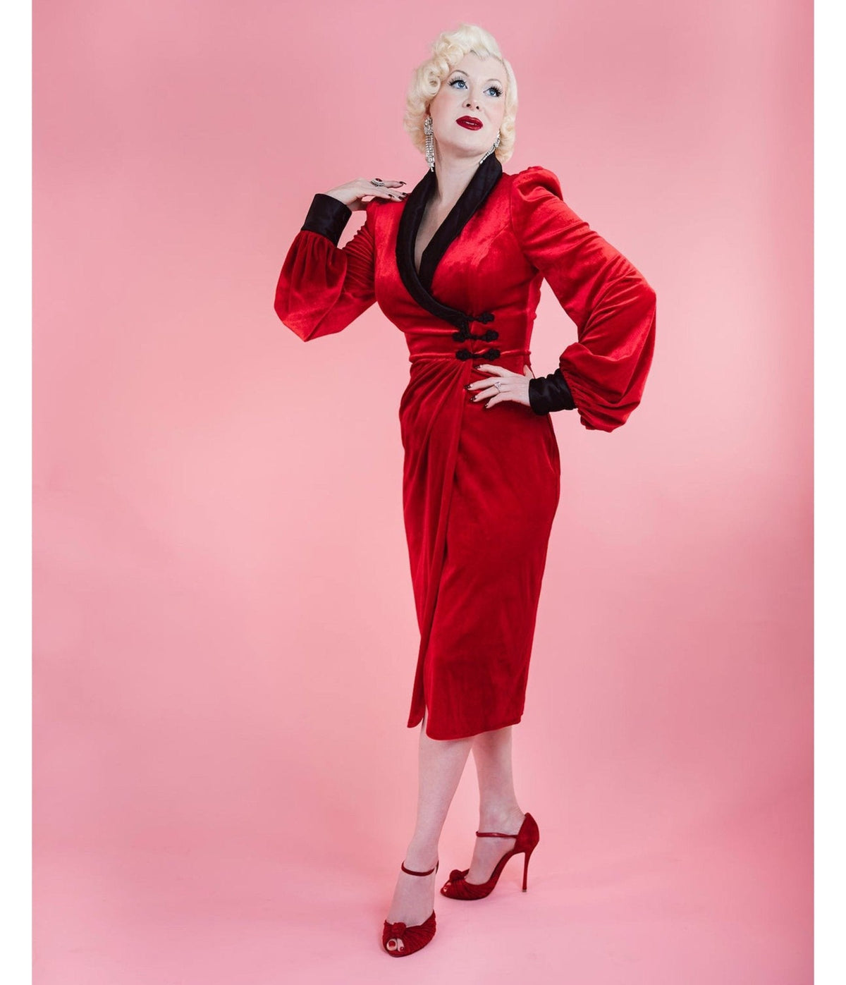 Elle Rebel Red Sinatra Smoking Jacket Dress