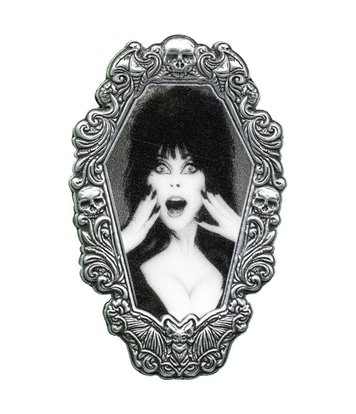 Elvira Gothic Frame Enamel Pin
