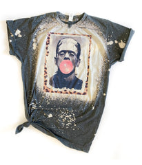 Frankenstein Bubblegum Unisex Bleached Graphic Tee