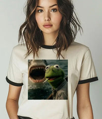 Frog & Shark Unisex Ringer Graphic Tee