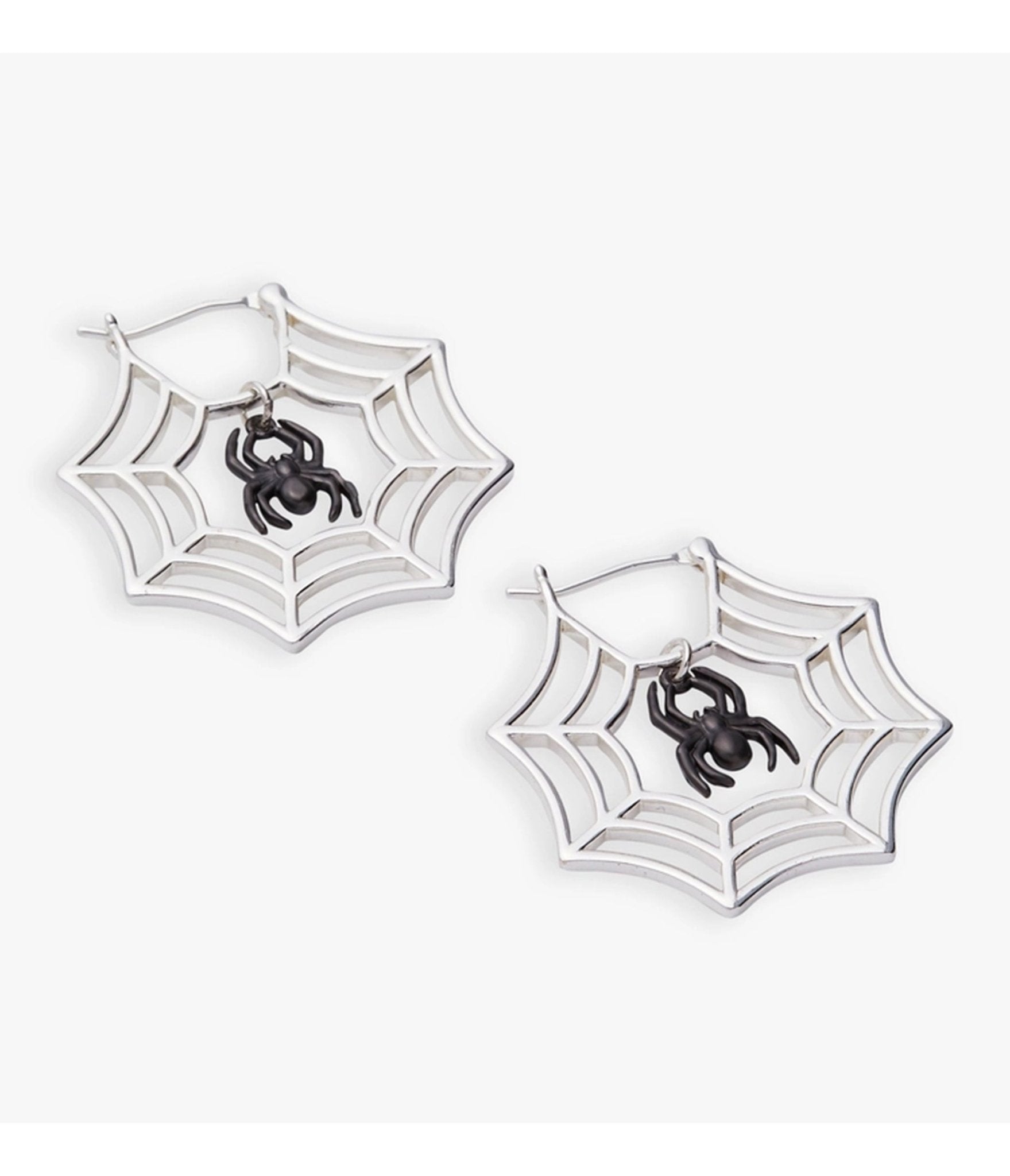 Glow-in-the-Dark Spider Web Hoop Earrings