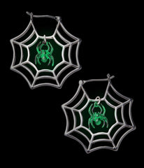 Glow-in-the-Dark Spider Web Hoop Earrings