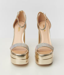 Gold Metallic Platform Heels