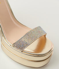 Gold Metallic Platform Heels