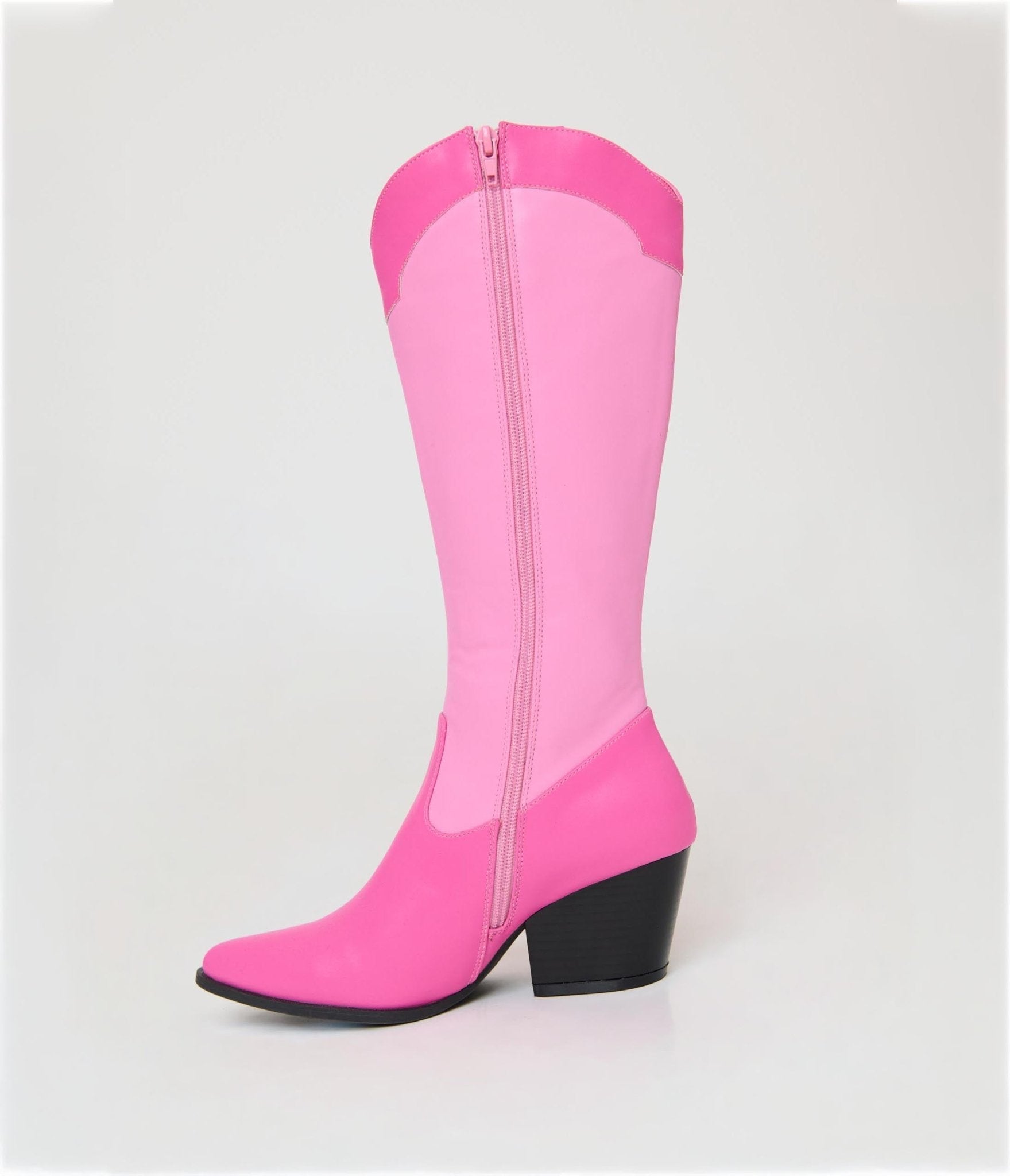 Barbie x Unique Vintage Pink Star Leatherette Cowboy Boots