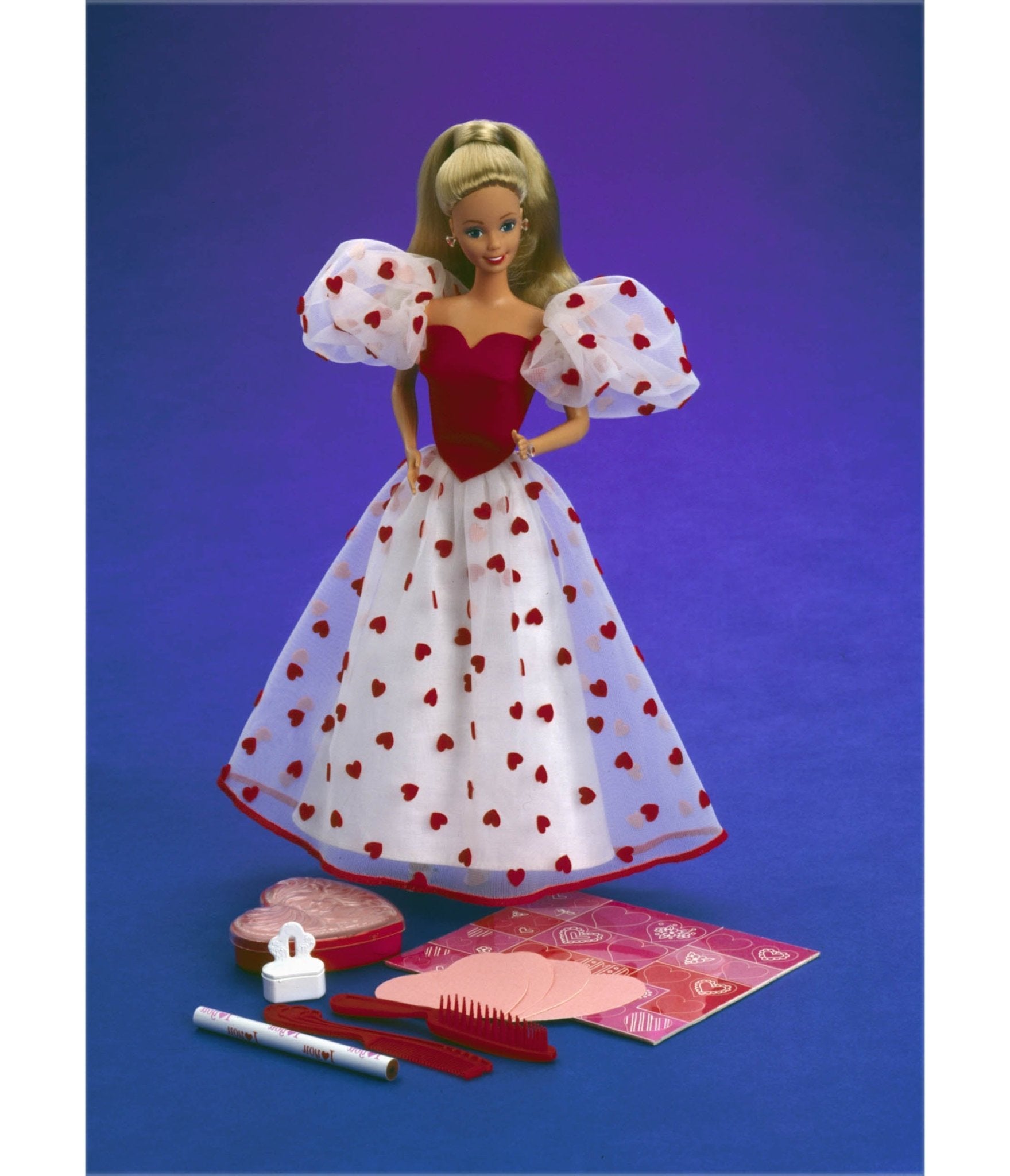 Barbie x Unique Vintage Red Hearts Loving You Swing Dress